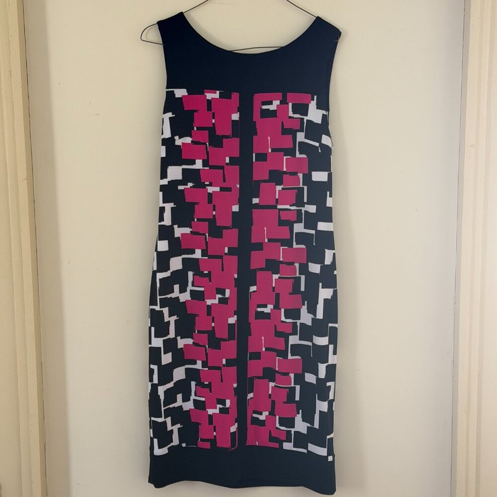Joseph Ribkoff Dress Black/Deep Pink/White Dress, Size 10